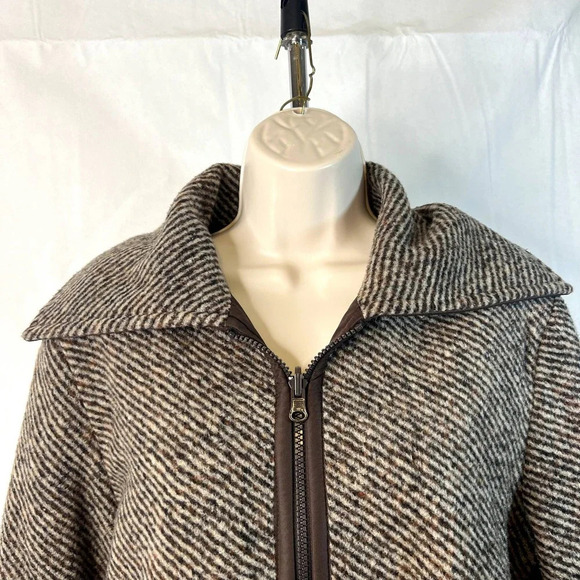 Up Country Super High Neck Collar Full Zip Wool Blend Coat Womens Size Medium - Picture 3 of 12